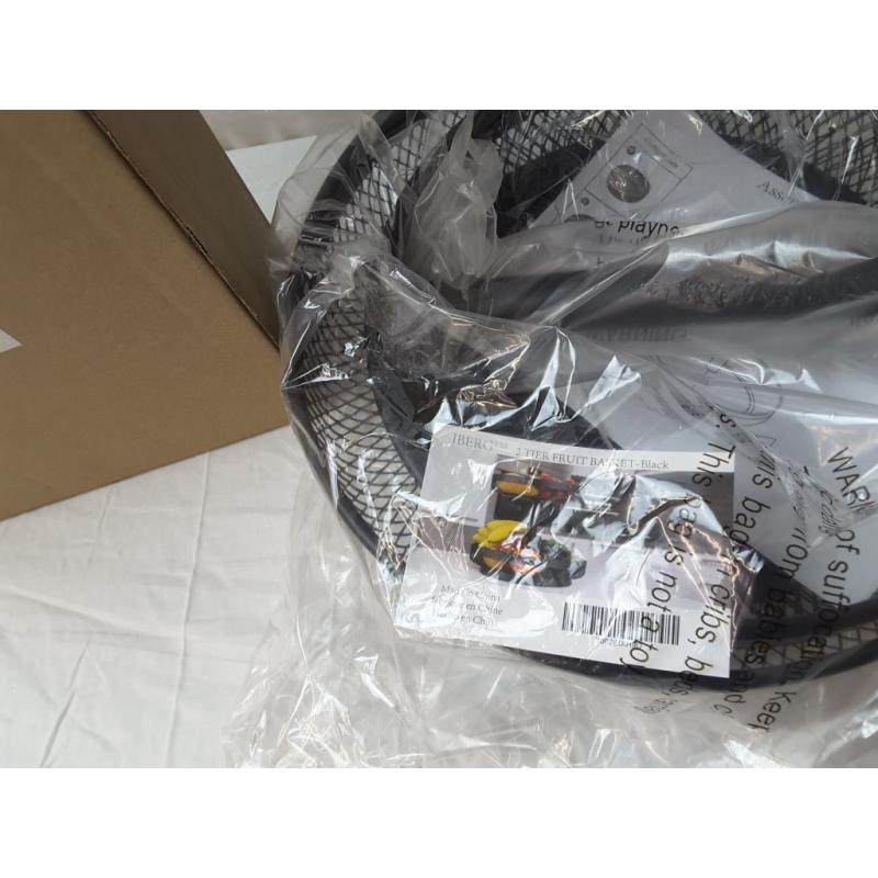 Iberg 2 Tier Fruit Basket Black