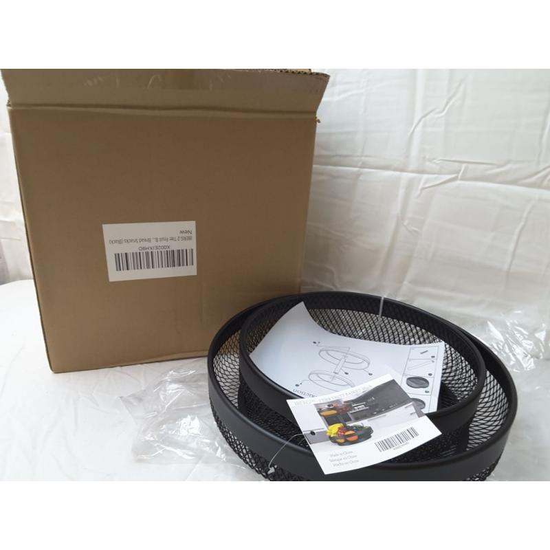 Iberg 2 Tier Fruit Basket Black
