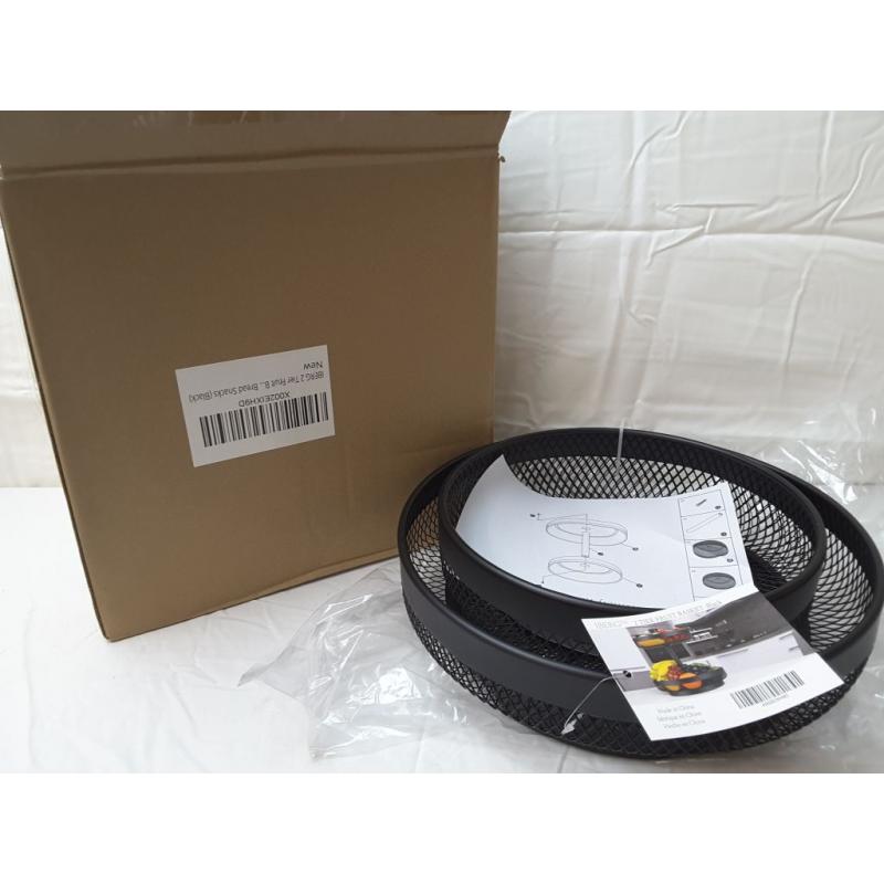 Iberg 2 Tier Fruit Basket Black