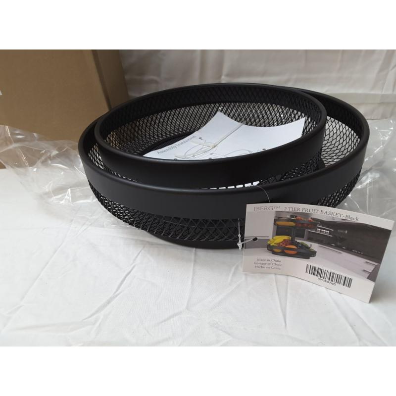 Iberg 2 Tier Fruit Basket Black