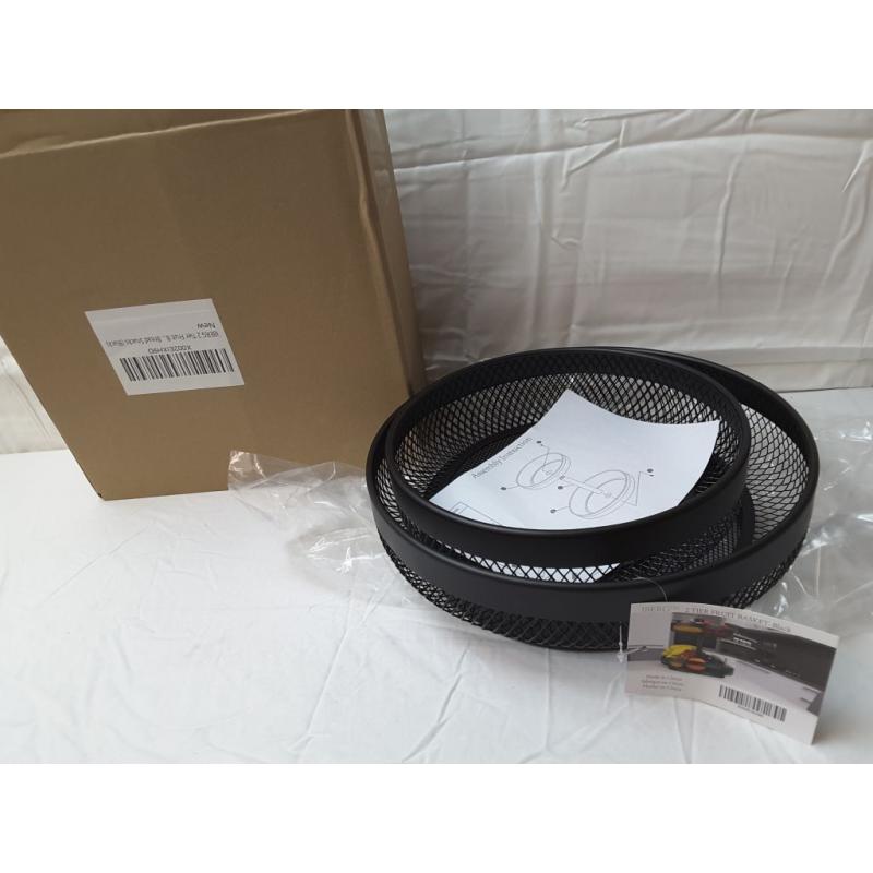 Iberg 2 Tier Fruit Basket Black