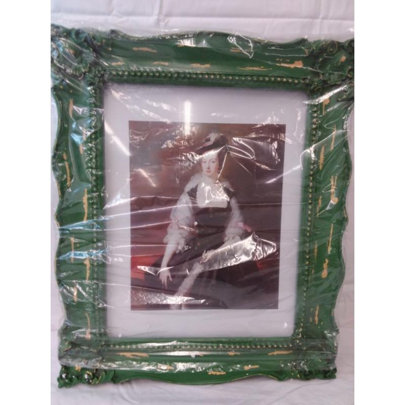 11x14 Antique Picture Frame Green Distresssed