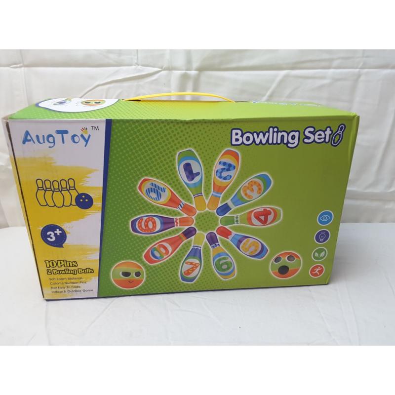 Bowling Set 10 Pins 2 Bowling Balls Aug Toy