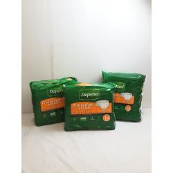 Depend Protection with Tabs 3 Count 16 Pack Large Briefs with Adhesive Pads