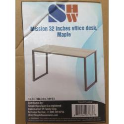 SHW Mission 32inch Office Desk Maple