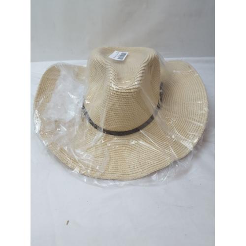 Lanzom Women & Men Medium Beige Straw Hat