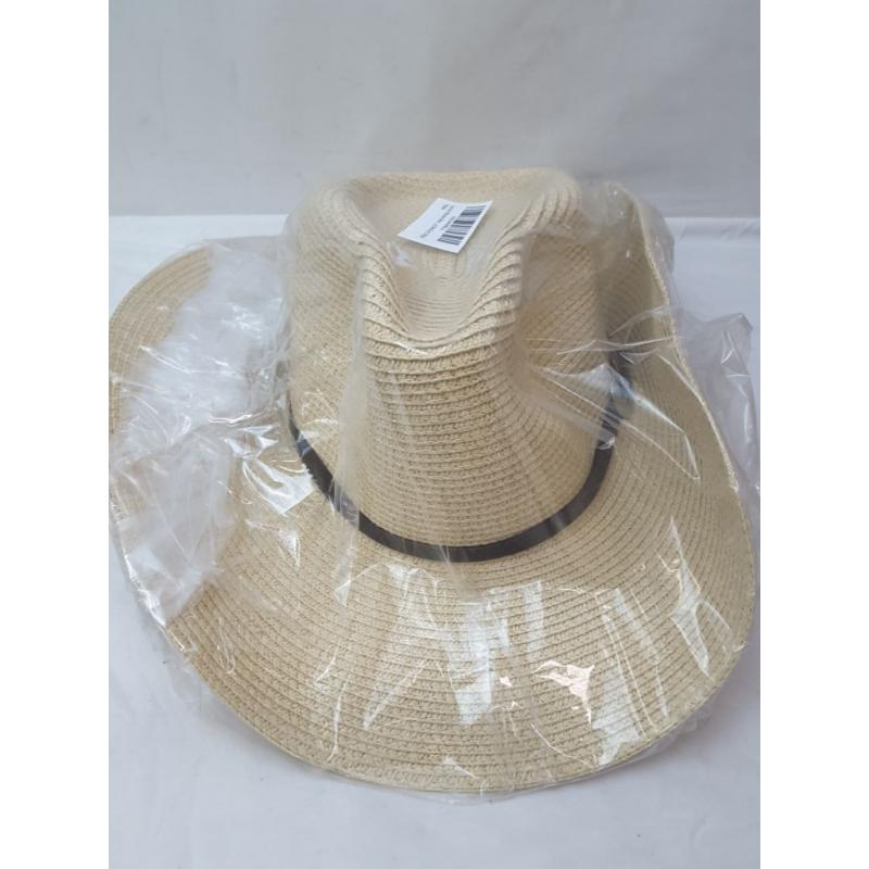 Lanzom Women & Men Mediium Beige Straw Hat