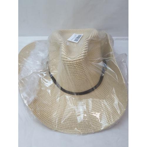 Lanzom Women & Men Medium Beige Straw Hat