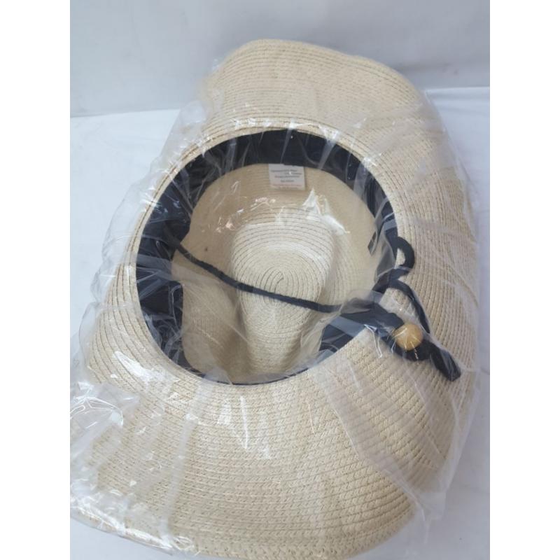 Lanzom Women & Men Mediium Beige Straw Hat