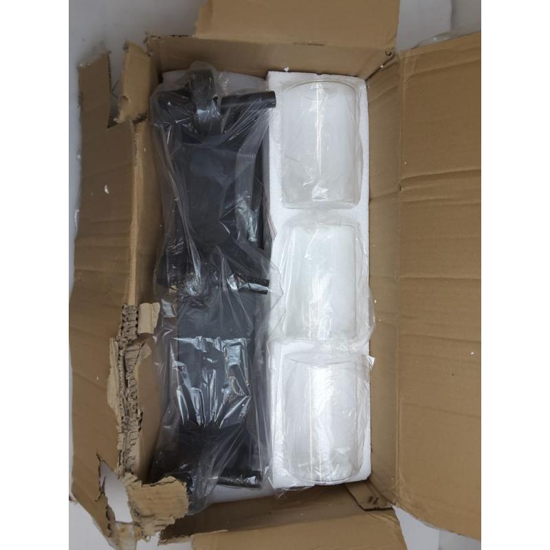 DLLT Wall Light Fixture, Vintage Bathroom Vanity Light with 3 Clear Glass Shade