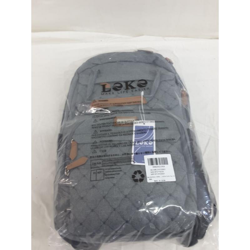 Lekebaby Diaper Bag Backpack Lekebobore Gray Color, Quilted