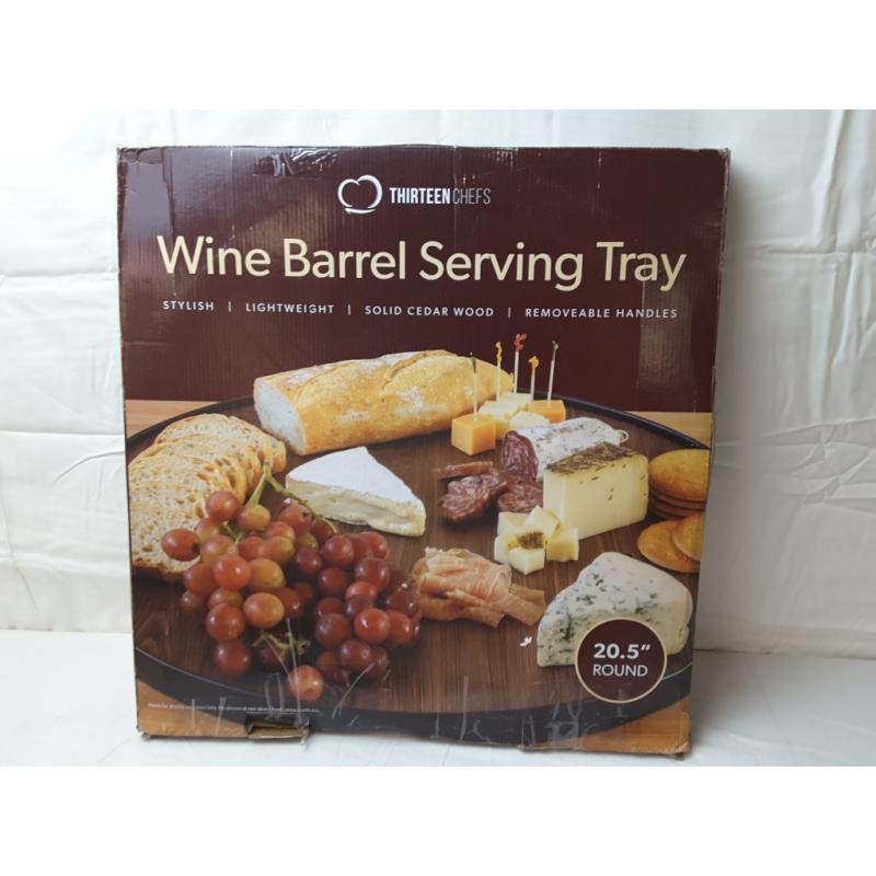 Wine Barrel Serving Tray Thirteen Chefs