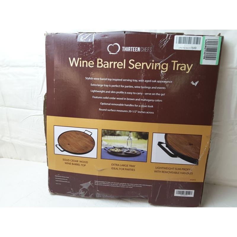 Wine Barrel Serving Tray Thirteen Chefs