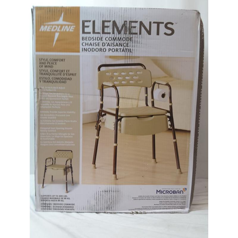 Medline Elements Bedside Commode Supports Up to 400 lbs