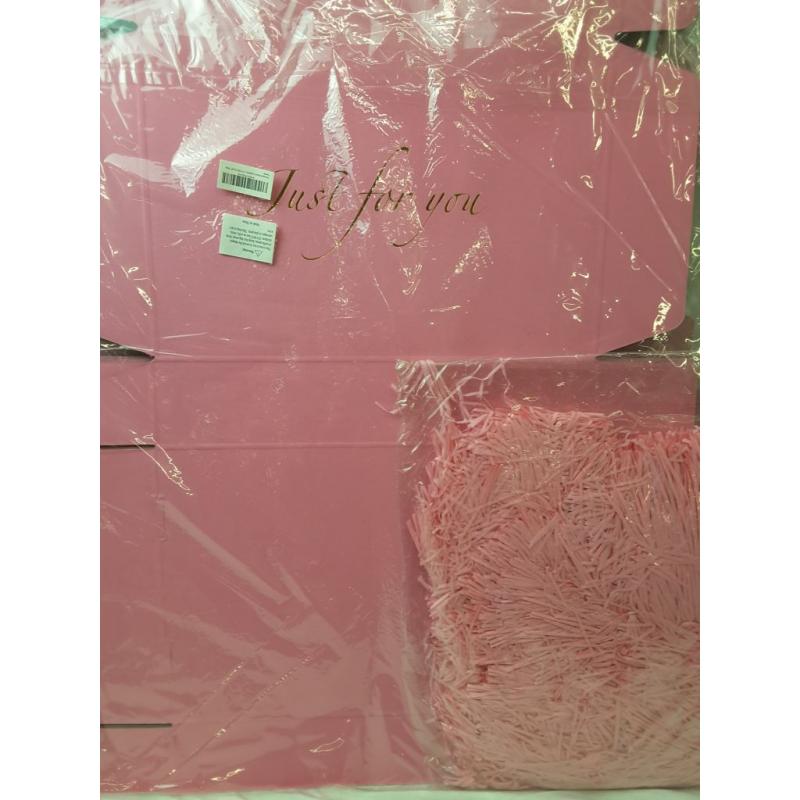 Premium Black Cardboard Box Pink Just For You 14x9.4