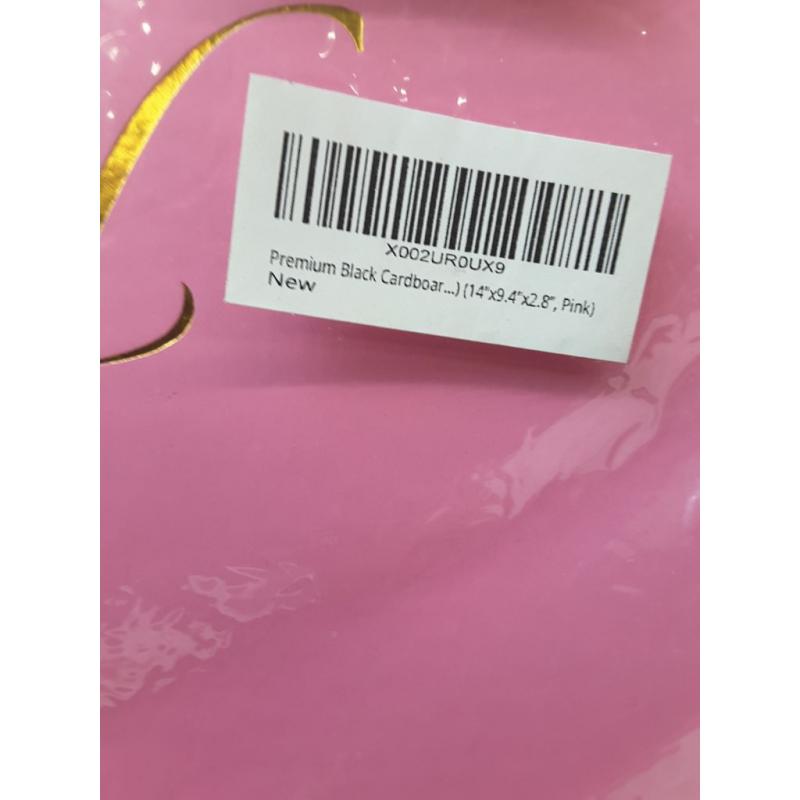 Premium Black Cardboard Box Pink Just For You 14x9.4