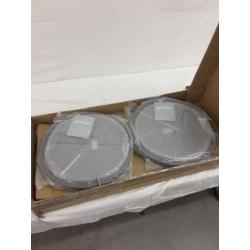 Glitzhome Rustic Round Steel Bar Stool With Elm Wood Top, Set of 2