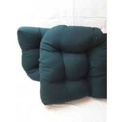 Set of 2 Universal Tufted Dark Green Indoor/Outdoor Cushions