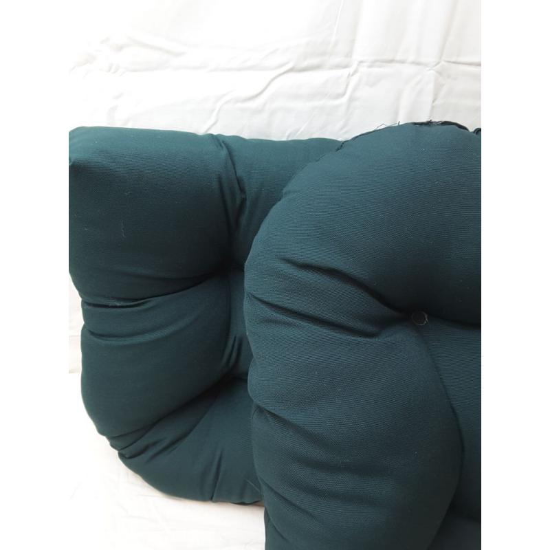 Set of 2 Universal Tufted Dark Green Indoor/Outdoor Cushions