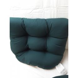 Set of 2 Universal Tufted Dark Green Indoor/Outdoor Cushions