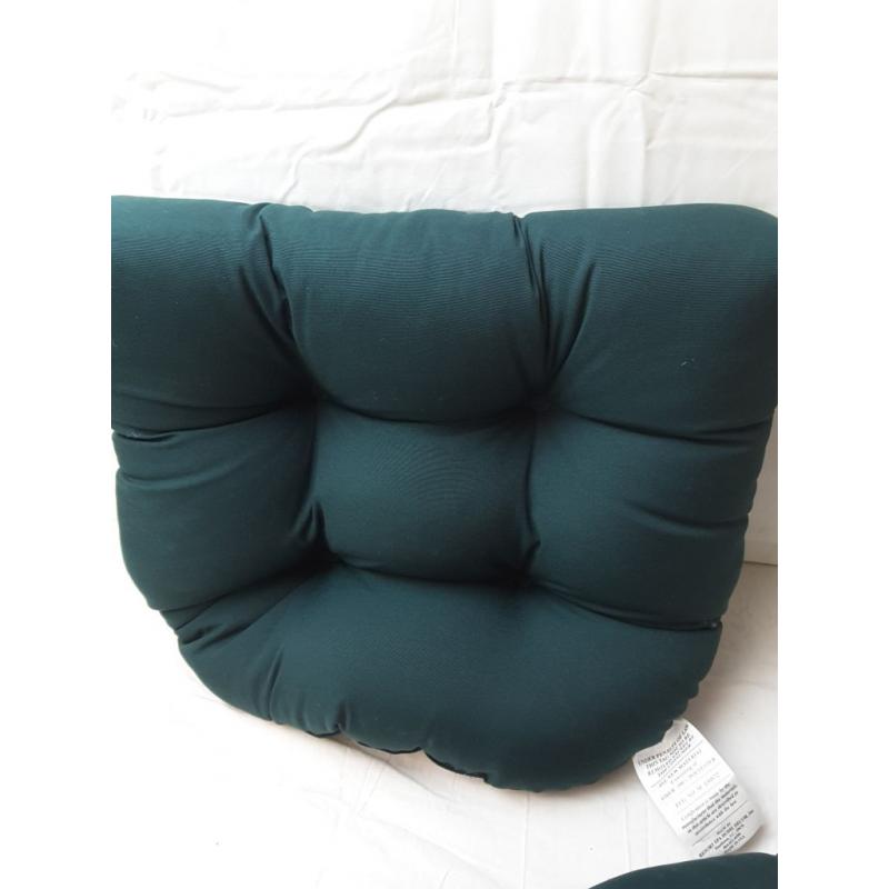 Set of 2 Universal Tufted Dark Green Indoor/Outdoor Cushions