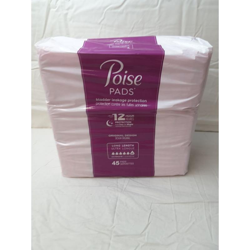 Poise Pads 12hr Protection Ultra Long Length Size 6 45 Pads