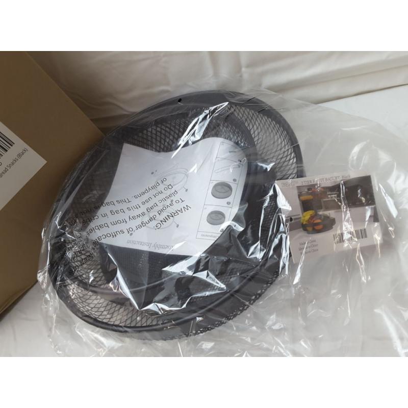 Iberg 2 Tier Fruit Basket Black