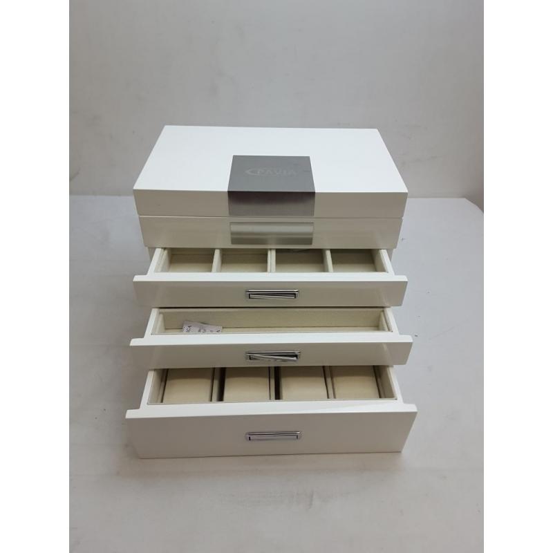 Pavia Extra Large Wooden Jewelry Box With Mirror