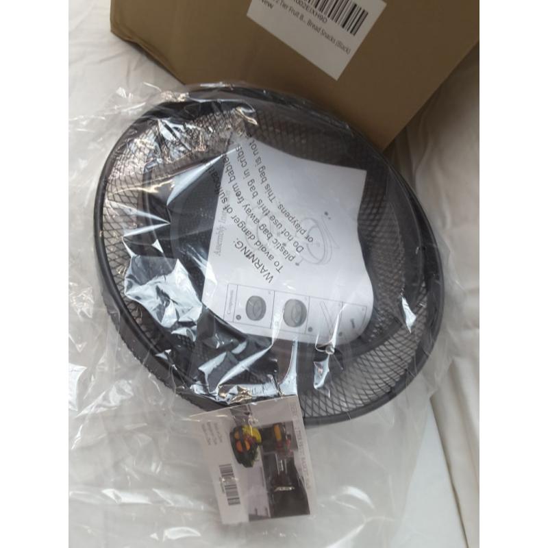 Iberg 2 Tier Fruit Basket Black