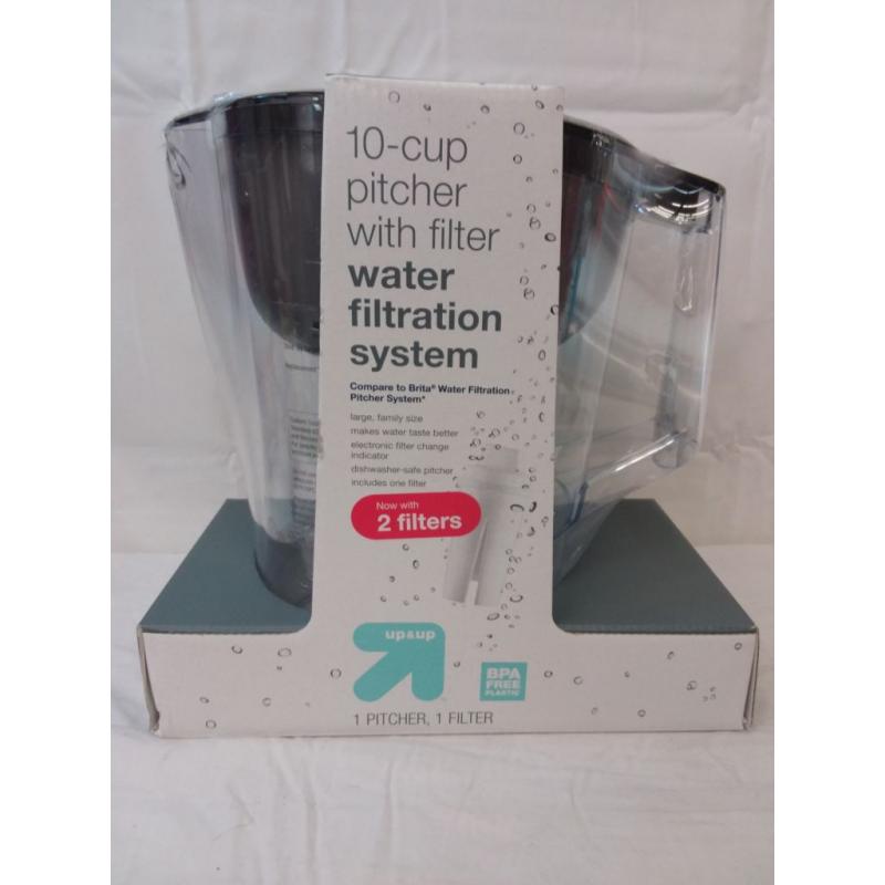 Water Filtration Pitcher Black 10 Cup Capacity - up & up™