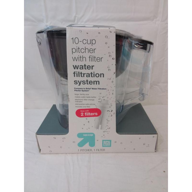 Water Filtration Pitcher Black 10 Cup Capacity - up & up™