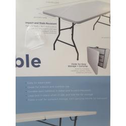 6 'Bi-Folding Table Off-White - Plastic Dev Group