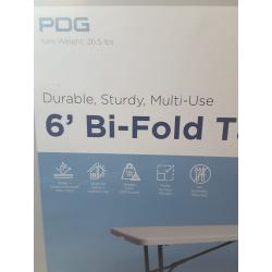 6 'Bi-Folding Table Off-White - Plastic Dev Group