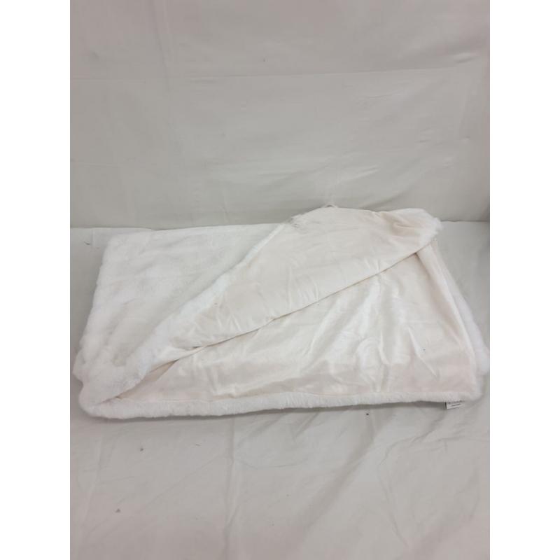 Textured Faux Fur Reversible Throw Blanket Cream - Project 62