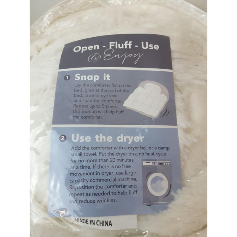 3pc Full/Queen Leena Shaggy Long Faux Fur Comforter Mini Set Ivory