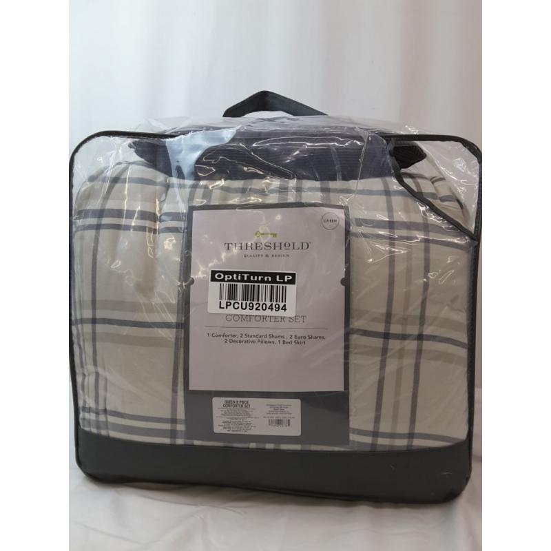 Queen 8pc Conway Comforter Set Gray/Taupe - Threshold