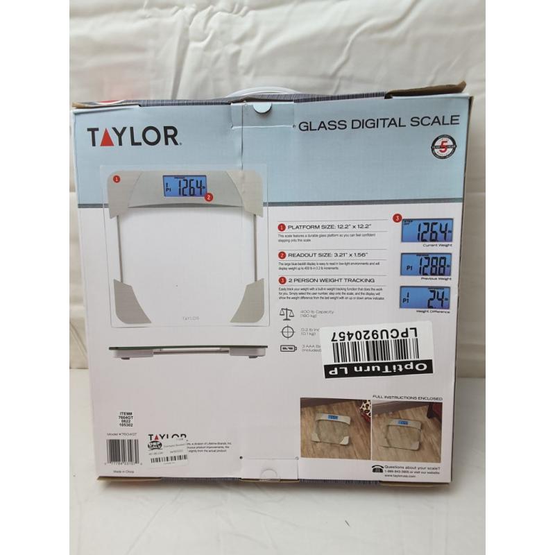 Digital Bathroom Scale with Weight Tracker Clear - Taylor