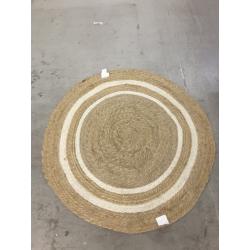 Round 5' Double Stripe Braided Jute Area Rug Cream/Tan - Hearth & Hand with Magnolia