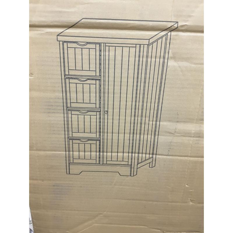 HuiDao 4 Drawer 1 Door Wood Storage CabinetHuiDao 4 Drawer 1 Door Wood Storage Cabinet Organizer for Bathroom Entryway Home Office, 22 x 12 x 32,