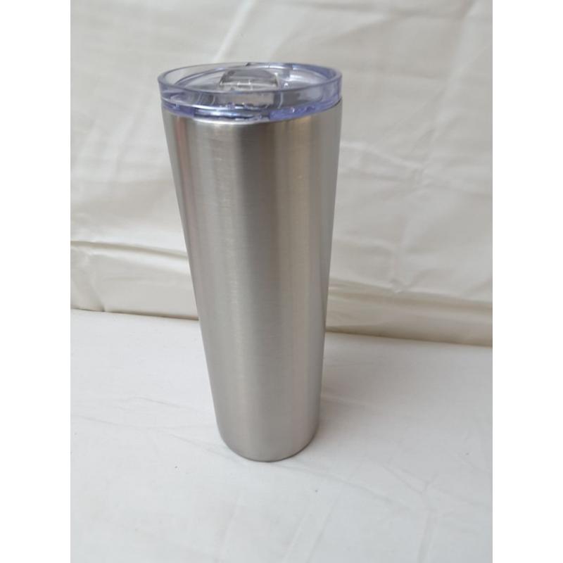 20oz Skinny Travel Tumbler Silver 8 Pack