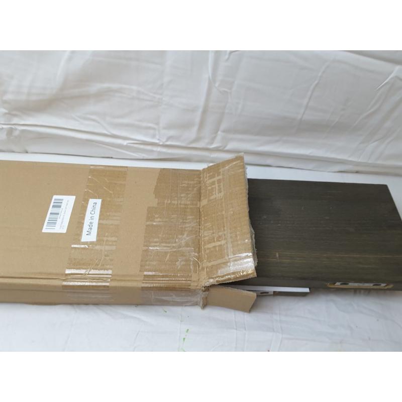 Wood Floating Shelves Set Bracket Dark Walnut Color