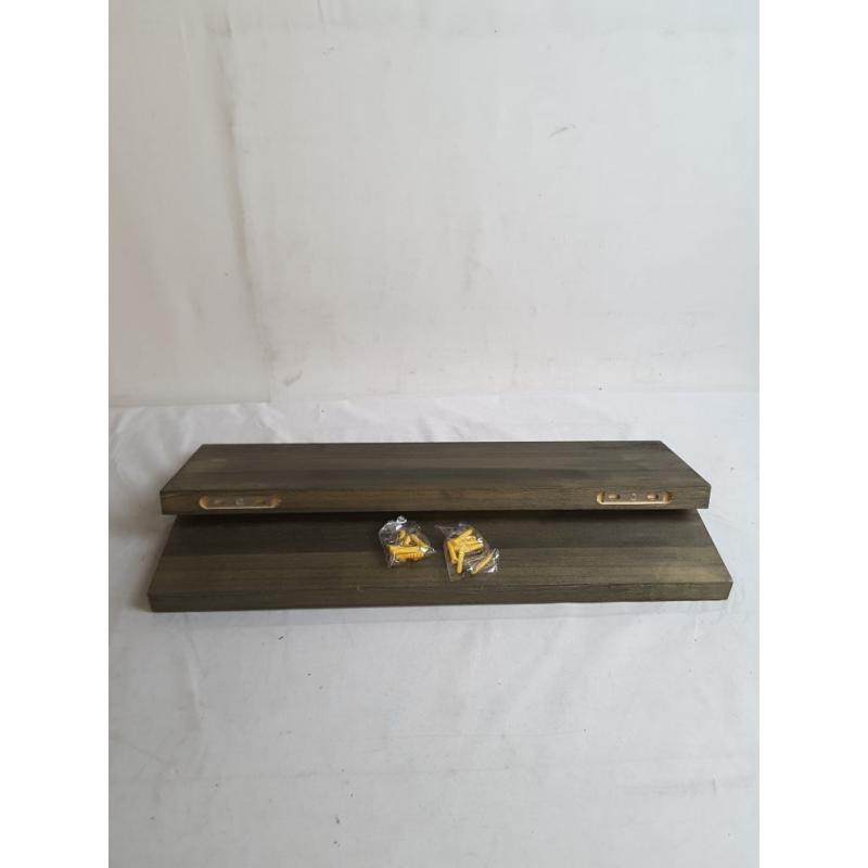 Wood Floating Shelves Set - Dark Walnut Color