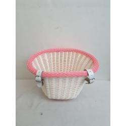 Colorbasket Front Handle Basket - White with Pink Trim