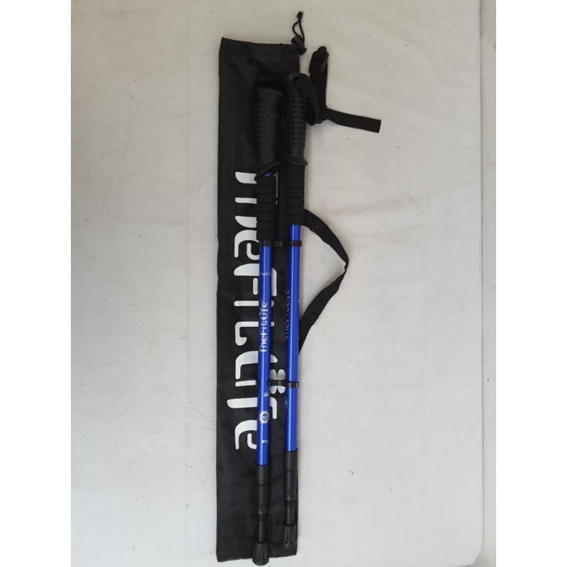 TheFitLife Duralumin 3-Section Walking Stick - Blue