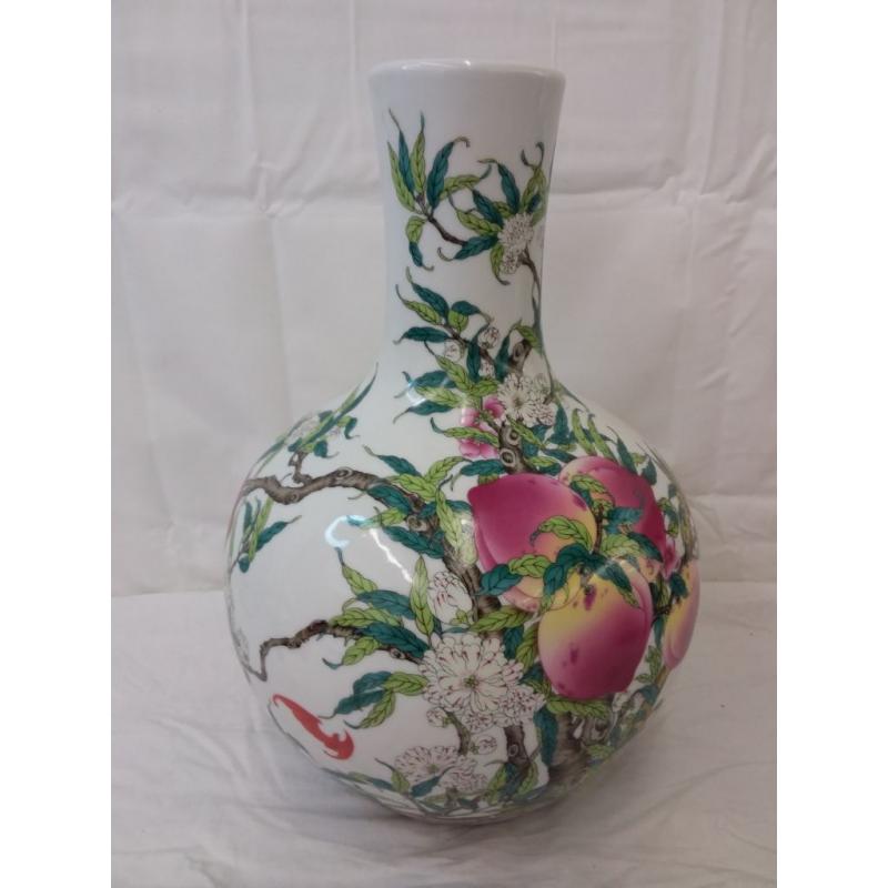Chinese Style Peach Ceramic Art vase