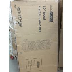 VivoHome 60 Wood Planter Raised Bed With Trellis