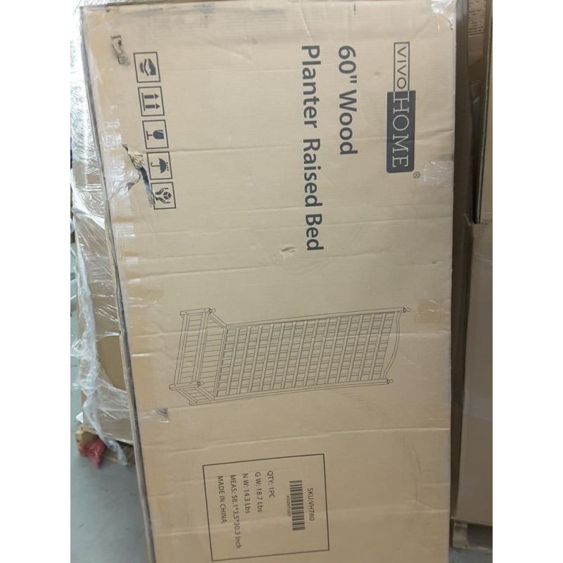 VivoHome 60 Wood Planter Raised Bed With Trellis