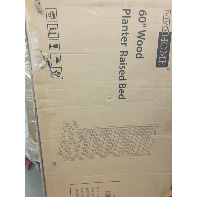 VivoHome 60 Wood Planter Raised Bed With Trellis