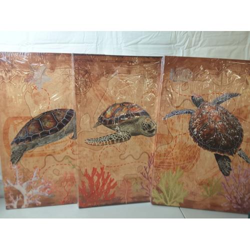 Ocean Turtle Wall Art Paintings 3pk