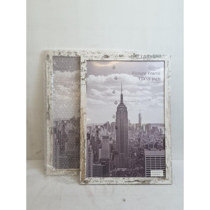2 pack 13×19 Picture Frame - Rustic White Wood Frame